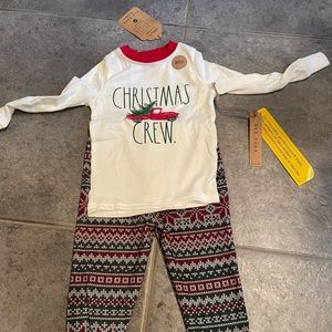 Rae Dunn kids Christmas crew pajama set